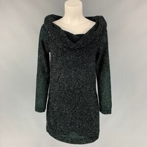 PIANOFORTE by MAX MARA Size M Black Metallic Polyamide Blend Cowl Collar Sweater